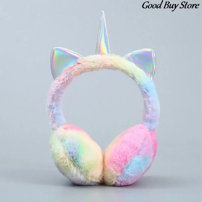 Winter Warm Earmuffs Plush Fur Headphones Children Kids Ear Muffs Headband Unicorn Comfortable Earmuff Sequin Fluffy Earflap