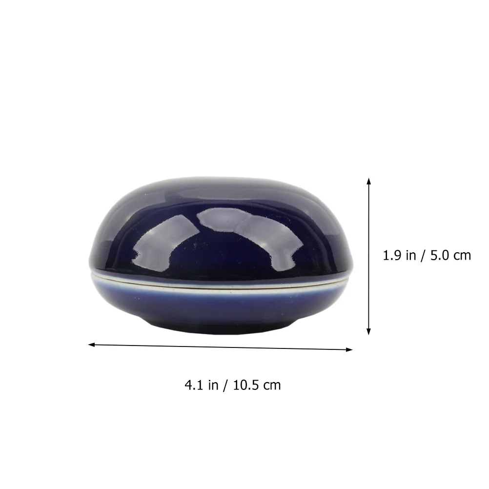 Porcelain Inkpad Box Chinese Inkpad Storage Box Creative Unique Design Smooth Surface Easy to Clean Portable Lightweight