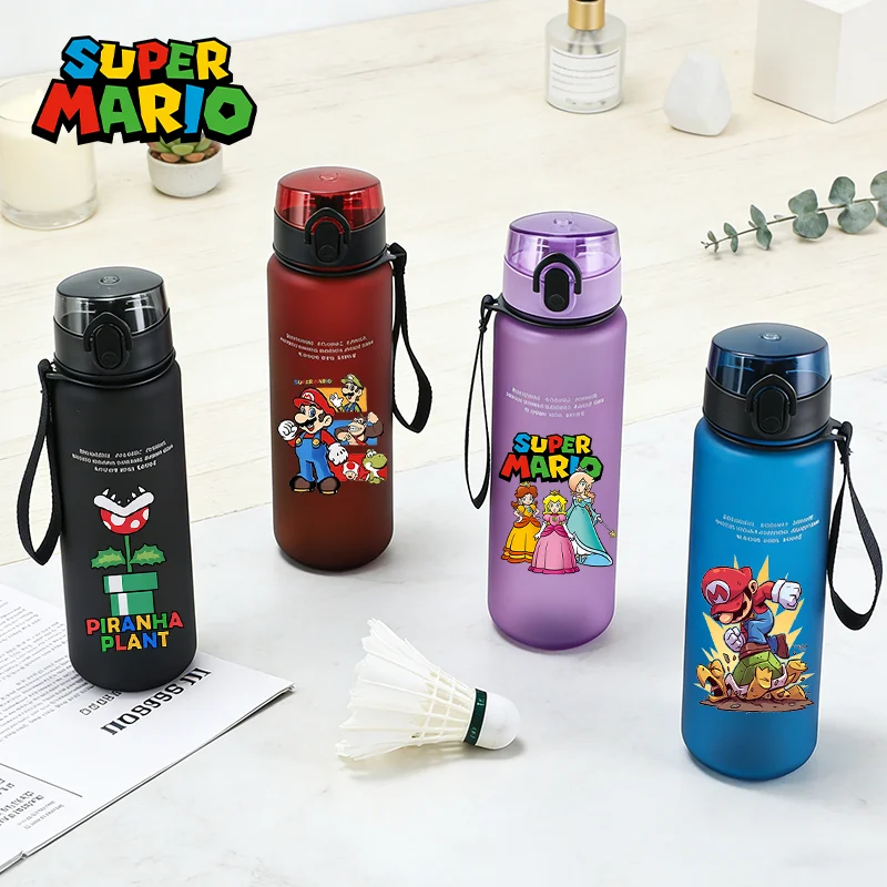 650 ミリリットルスーパーマリオブラザーズスポーツウォーターボトル男の子女の子漏れ防止プラスチックカップ飲料屋外ポータブルジムフィットネス水差しギフト