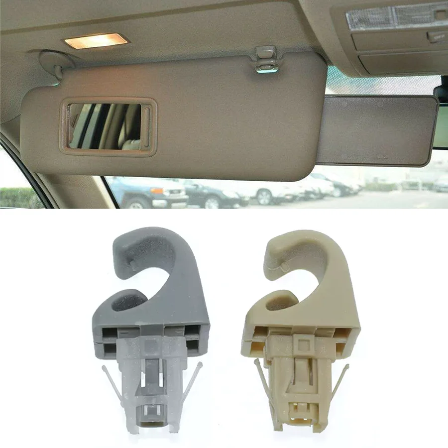 Wooeight 1Pc Sun Visor Clip Hook Bracket Hanger Holder For Toyota Camry Corolla Matrix Highlander Prius RAV4 Solara Replacement
