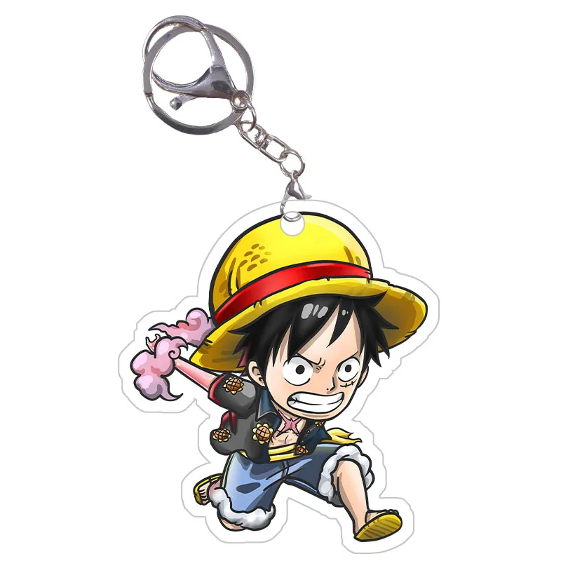 Anime Figure One Piece Sanji Nika Monkey D. Luffy Roronoa Zoro Yamato Eustass Kid Kaidou Law King Acrylic Keychain Bag Pendant