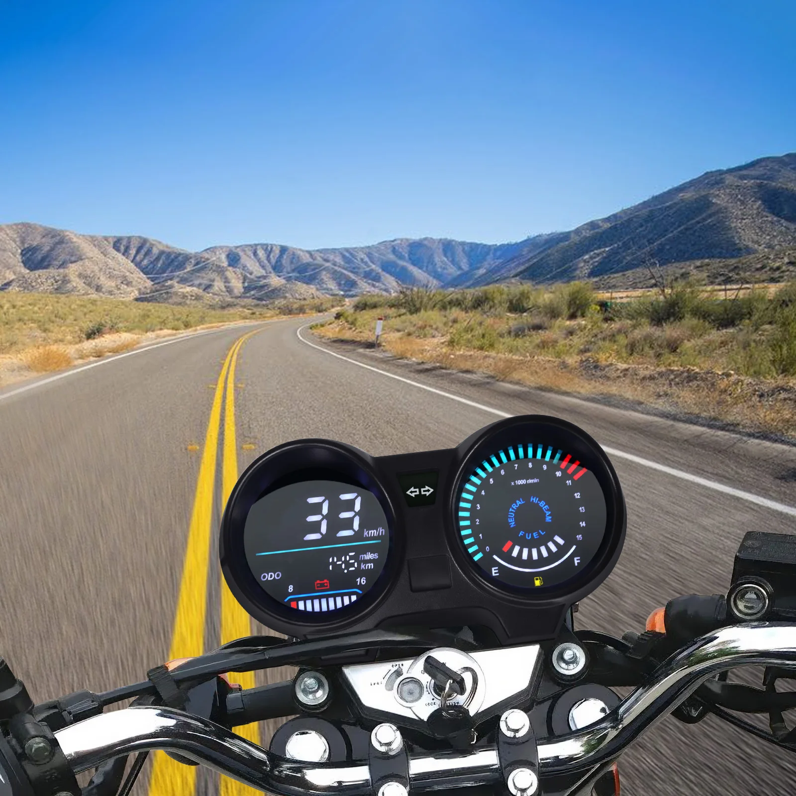 For Brazil CG/Titan 150 2010 2012 LED LCD Digital Dashboard 15000rpm motorcycle instrument Tachometer Speedometer odometer