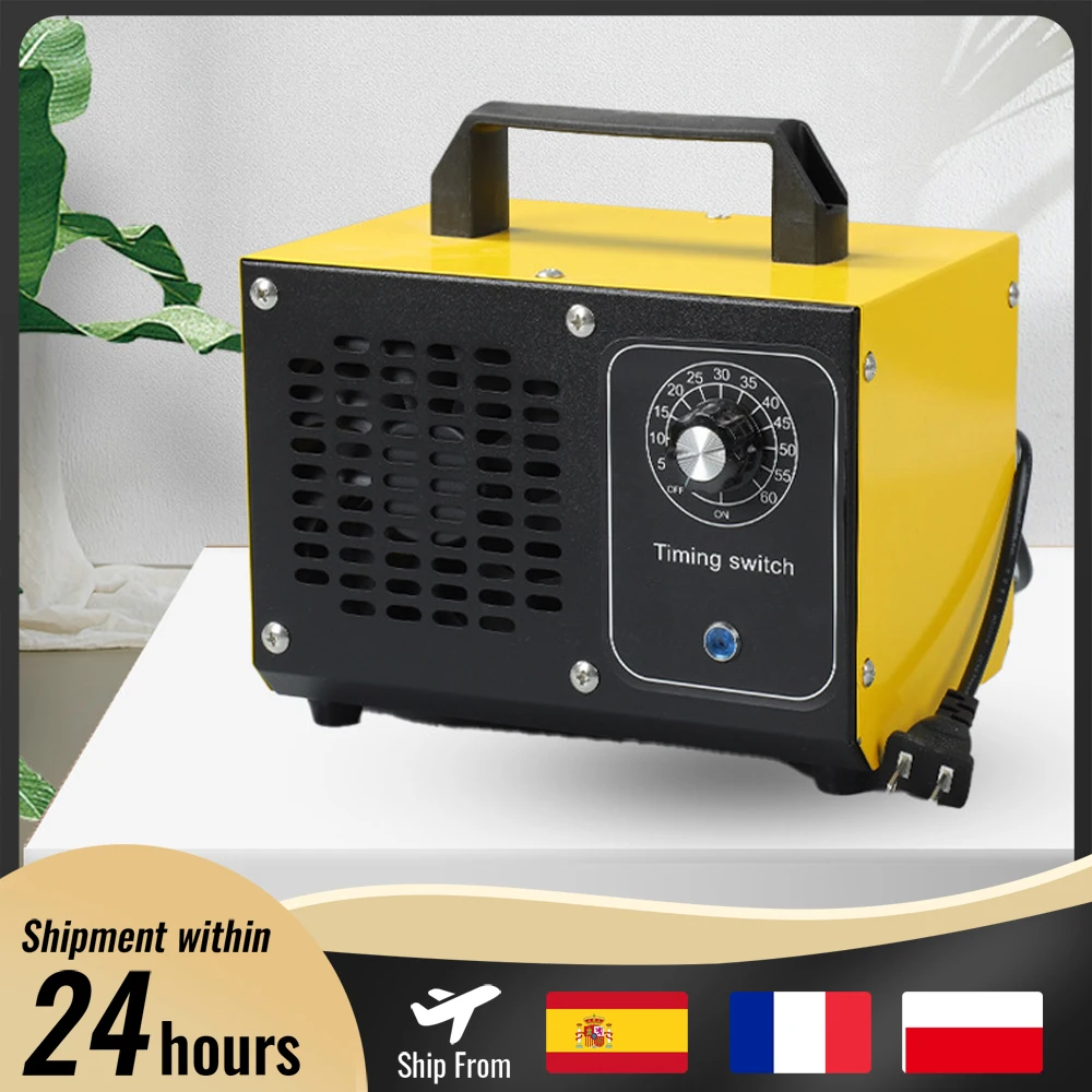 Ozongenerator 60000 mg/h Ozongeräte für den privaten und gewerblichen Gebrauch, Autokeller, Büros, Rauch- und Haustierzimmer, Edelstahl, 220 V