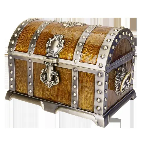 Metal Double Layered Jewelry Box with Lock Palace Jewelry Storage Box Retro Jewelry Box Creative Gift Light Luxury Home Decor