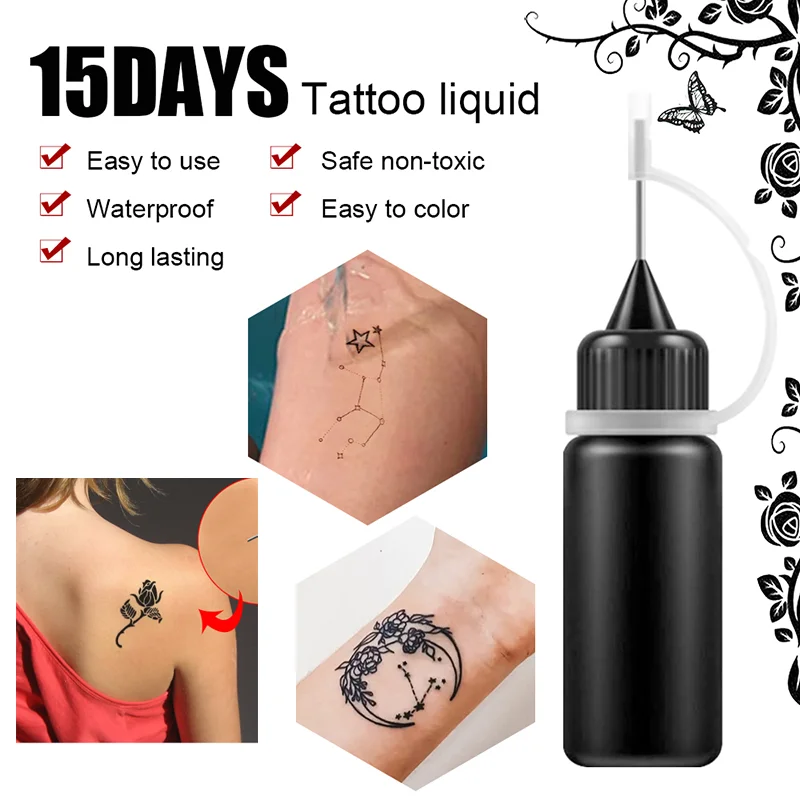 10ml Tattoo Ink Pigment Body Art Tattoo Professional Natural Plant Pigment Semi-permanent Waterproof Safe Tattoo Supplies