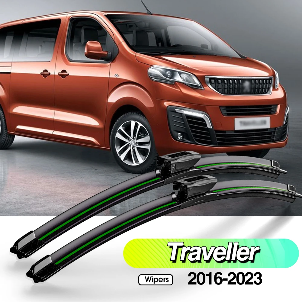 

For Peugeot Traveller 2016-2023 2pcs Front Windshield Wiper Blades Windscreen Window Accessories 2017 2018 2019 2020 2021 2022