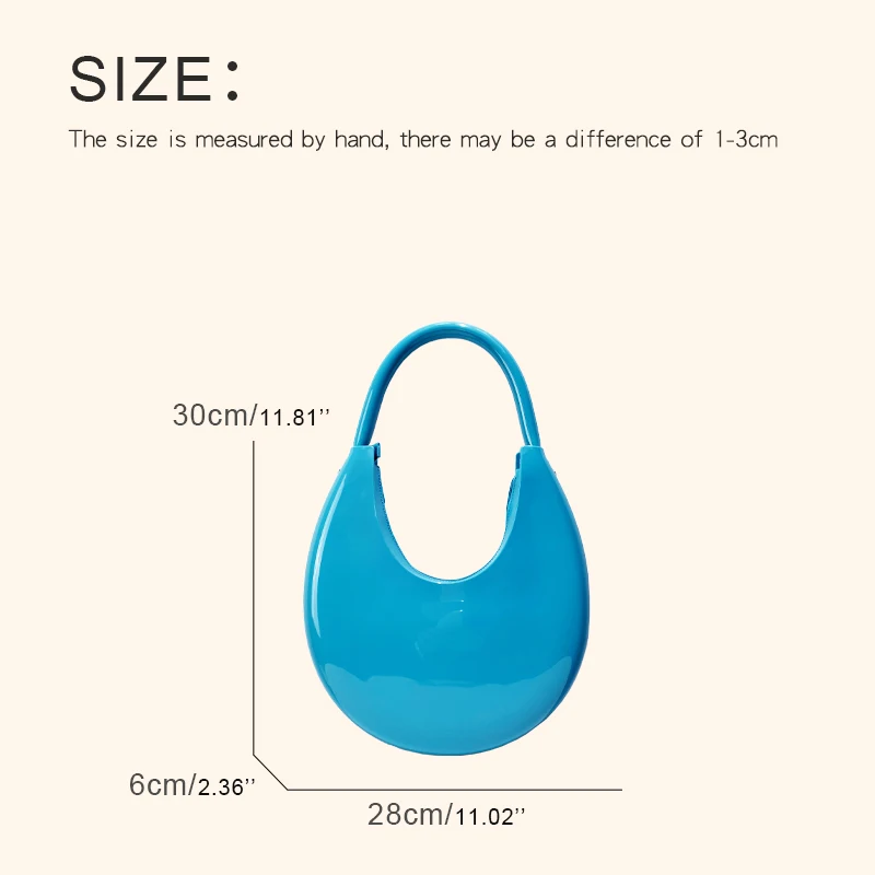 Fashion Silica Gel Jelly Crescent Bags For Women Luxury Designer Handbags Purses 2024 New In Top Handle Small Underarm Shoulder