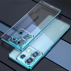 Funda para Xiaomi Note 13 Pro 5G POCO X6, cubierta trasera de silicona suave transparente galvanizada de lujo para Redmi Note 13 Pro Plus