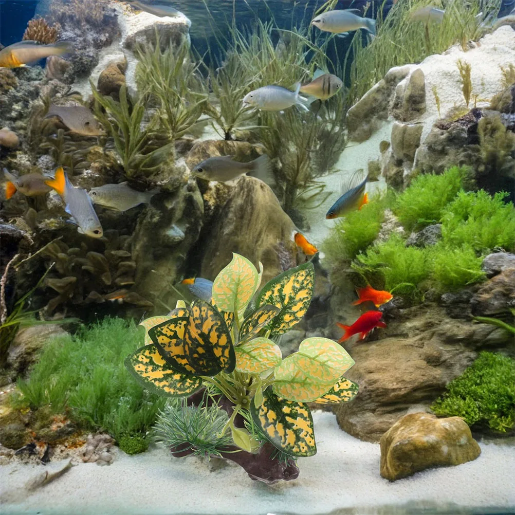 

2 Pcs Aquatic Ornament Aquarium Landscape Greenery Plants Sand Table Decorations Plastic Artificial for Terrarium Fish Tank