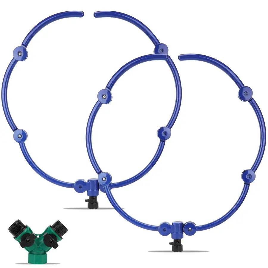 

360 Tree Water System Tree Watering Ring 20 Inch Circle Sprinkler and Irrigation System Targeted Water with Y Hose Splitter for
