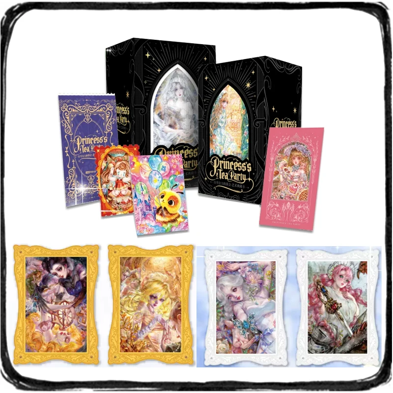 Original Box Princess's Tea Party Card Artist Hand Drawn Cute Girl Style Collectible Cards Children Holiday Birthday Gift Toy