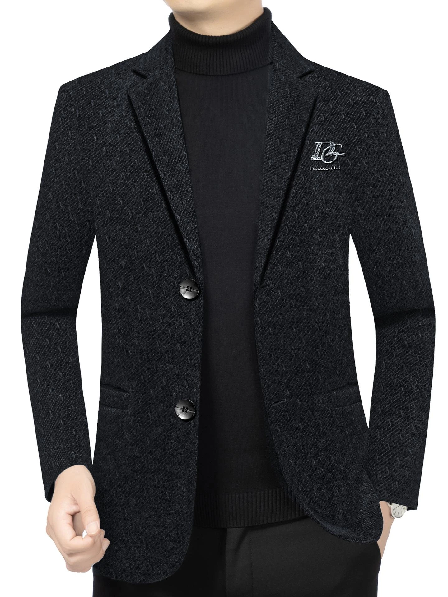 

Мужской шерстяной пиджак Thiened: новая осенне-зимняя коллекция, повседневный стиль, модный городской дизайн, полиэстер, стандартная длина