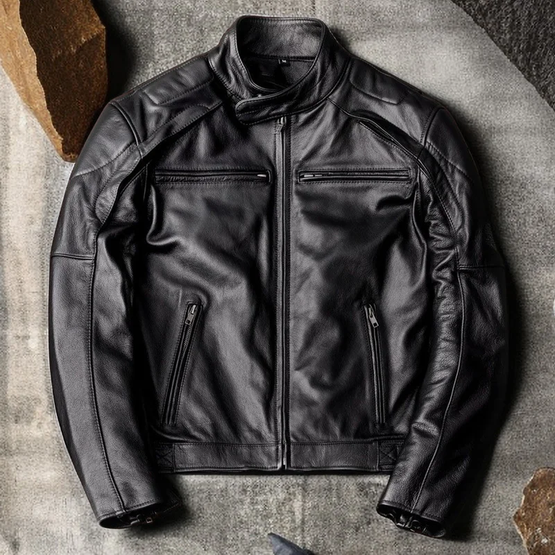 Real Cowhide Leather Jackets For Men Mustang Jacket Male Winter Luxury Man Jacket Fleece Genuine Leather Coat Men's Clothing