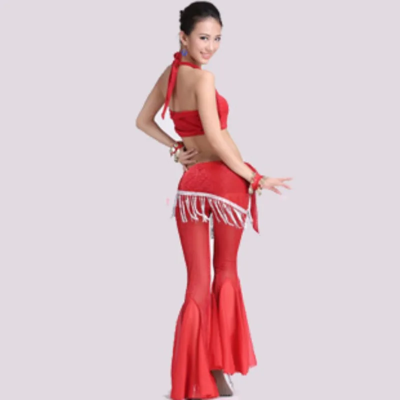 Trajes de danza del vientre personalizados, conjunto tribal, traje de práctica de danza oriental para adultos, conjunto de pantalones FM8048