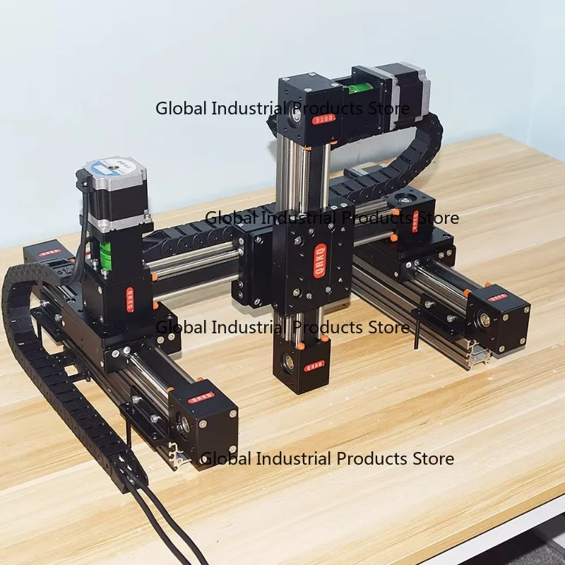 QRXQ RXP-L-45 Gantry XYZ Motorized Stage Router 3 Axis Table Linear Motion Belt Guide Rail System with Stepper Motor for CNC Mac