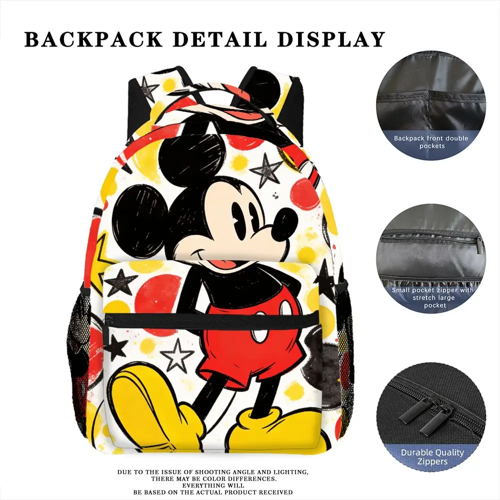

1pc Disney Mickey Mouse Computer Backpack, Fashionable and Simple, Unisex, Large Capacity, High-Quality Gift