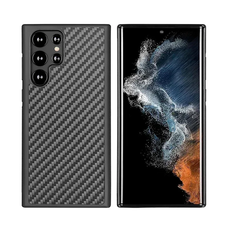 

Luxury Forged Carbon Fiber Phone Case For Samsung S25 S24 S23 S22 Ultra Plus 5G MagSafe Wireless Charger Cover