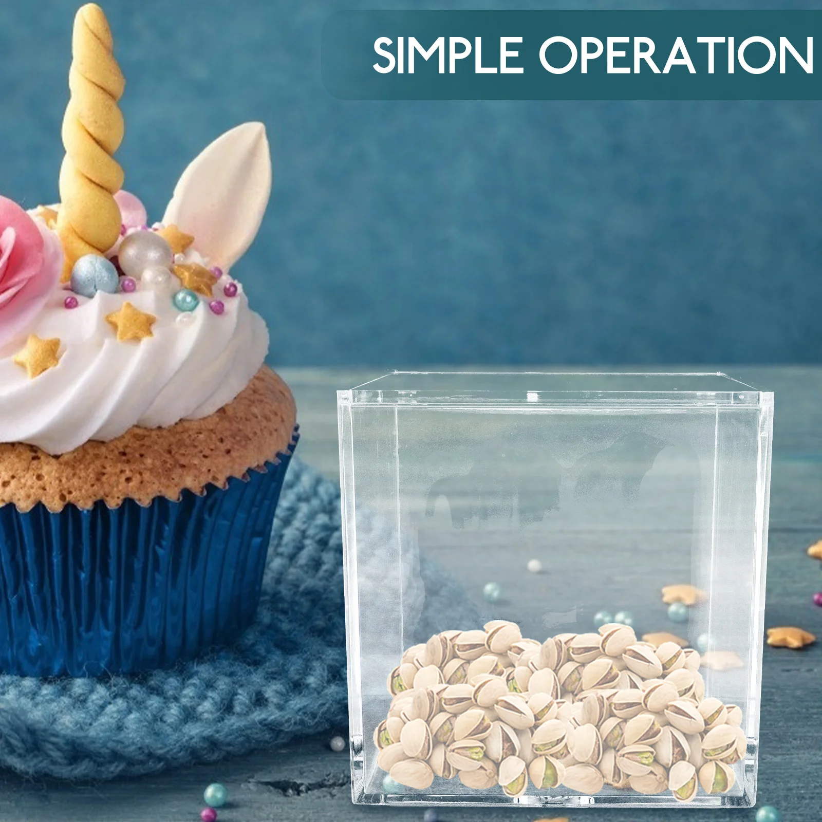 

2Pcs Square Organizer Clear Candy Container for Christmas Gifts and Everyday Life Candy Box Display Box Clear Display Container