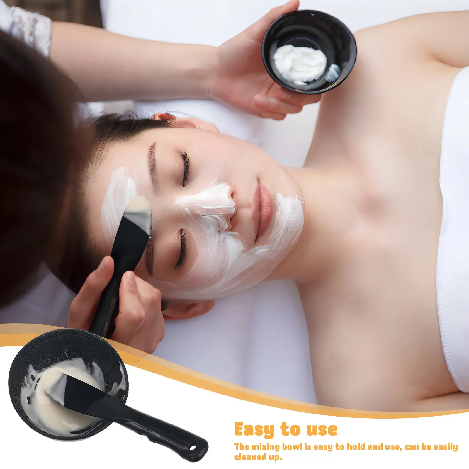 1Set Reusable Silicone Mask Mixing Bowl Set with Wide Flat Spatula for Even Application DIY Skincare Spa Salon Mud Mask - view 3