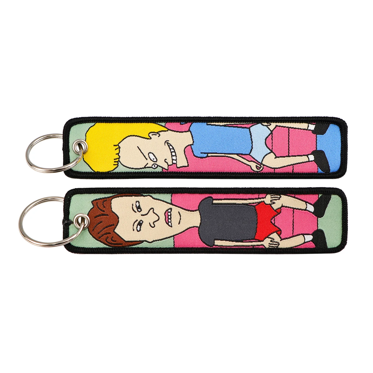 Funny Cartoon Keyring Keychains for Men Cool Key Tag Accessories Cute Fashion Embroidery Keyrings Jewelry Accessories Gifts