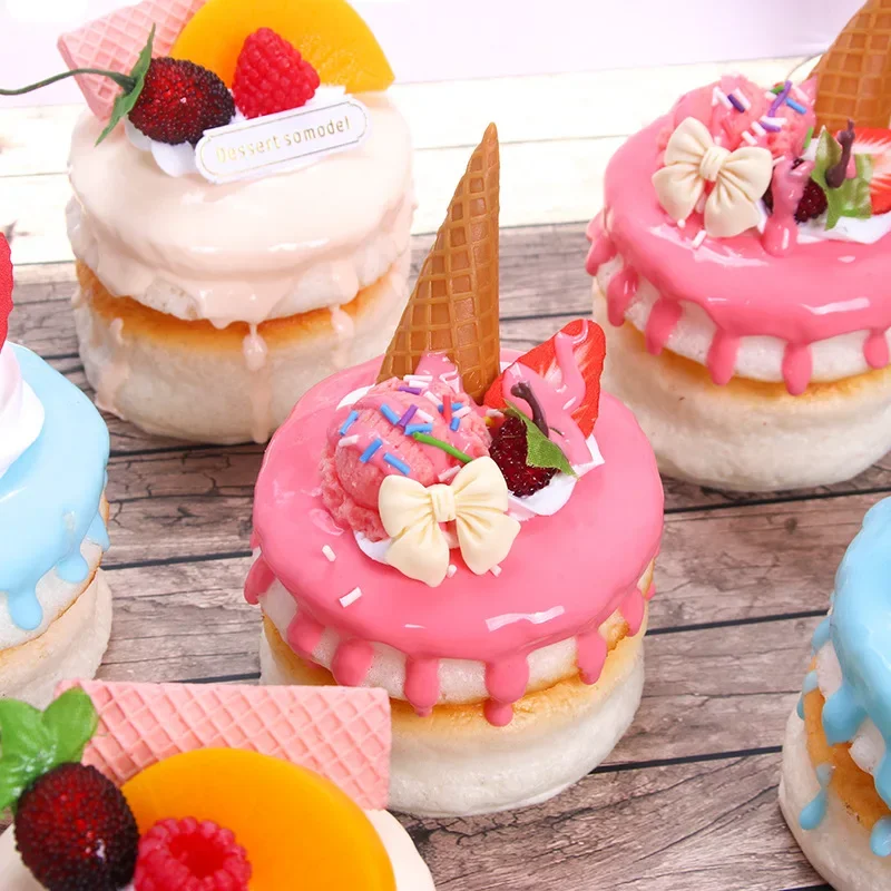 1PC Artificial Cake Dessert Fake Food Decoration Photography Pro Food Simulation Cake Model Tea Table Decoration