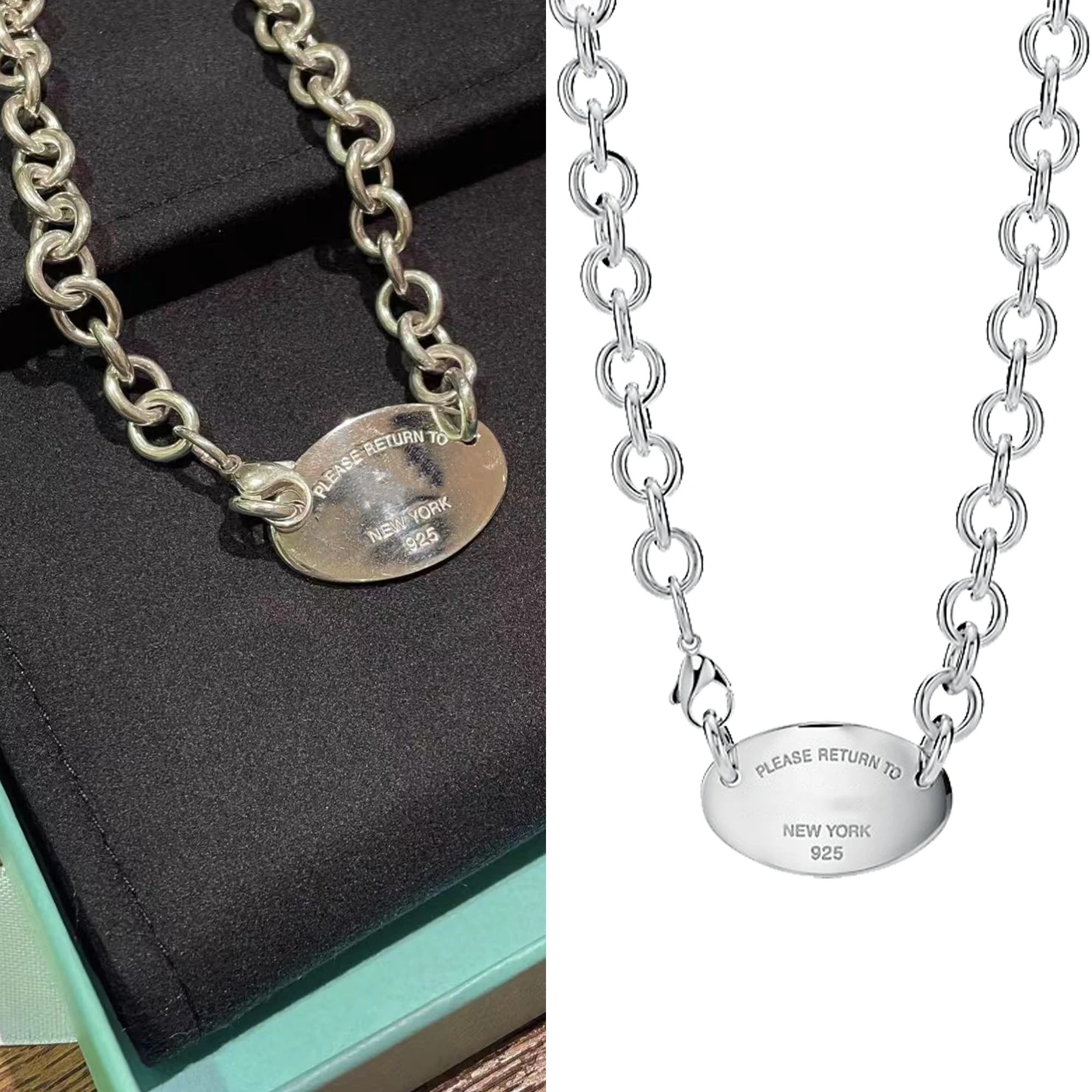 

Smooth neutral minimalist necklace made of pure silver S925 fashion trend personalized bracelet Retum to series gift