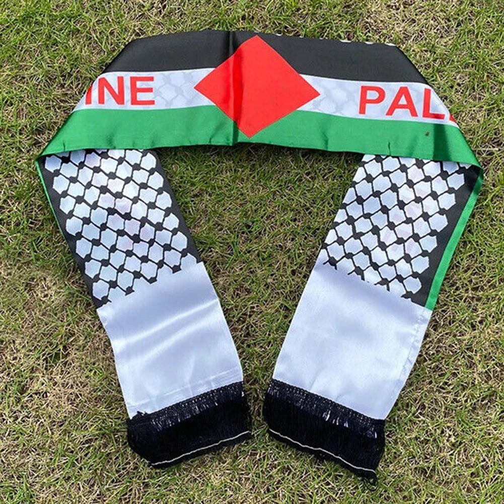 Double Side Palestine Shawl Waterproof Palestinian National Flag Shawl Sunproof Colorfast for Football Team