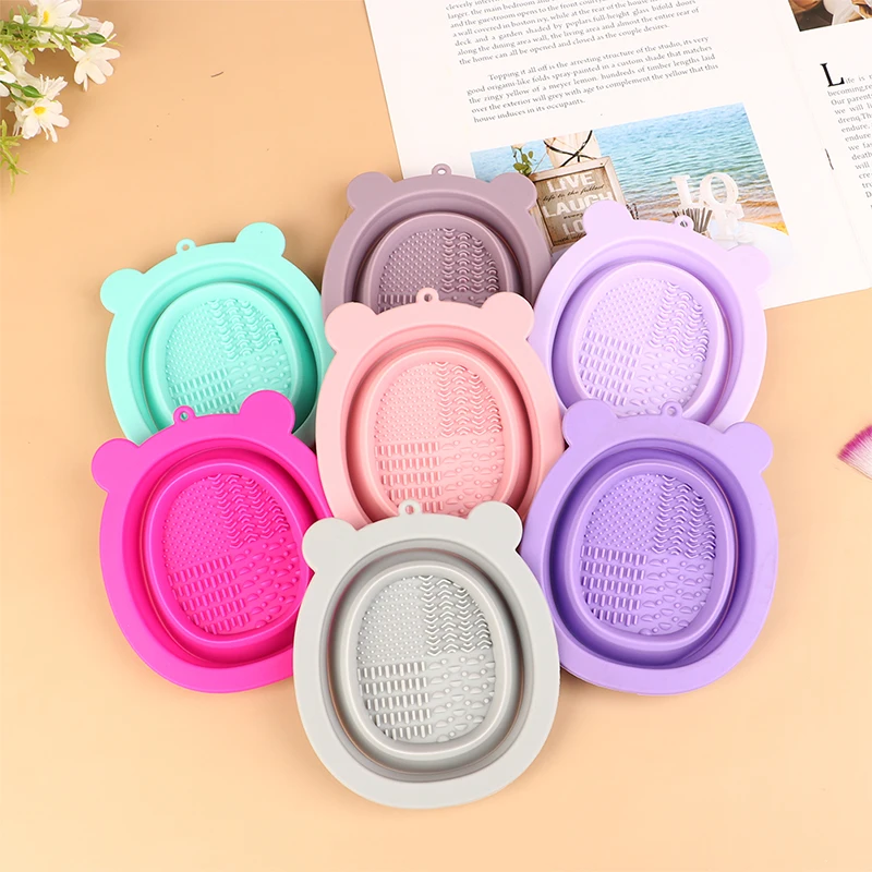 Cuencos de silicona para lavar, almohadillas de limpieza, cepillos de maquillaje, herramientas de belleza, tablero de fregado, herramientas de maquillaje