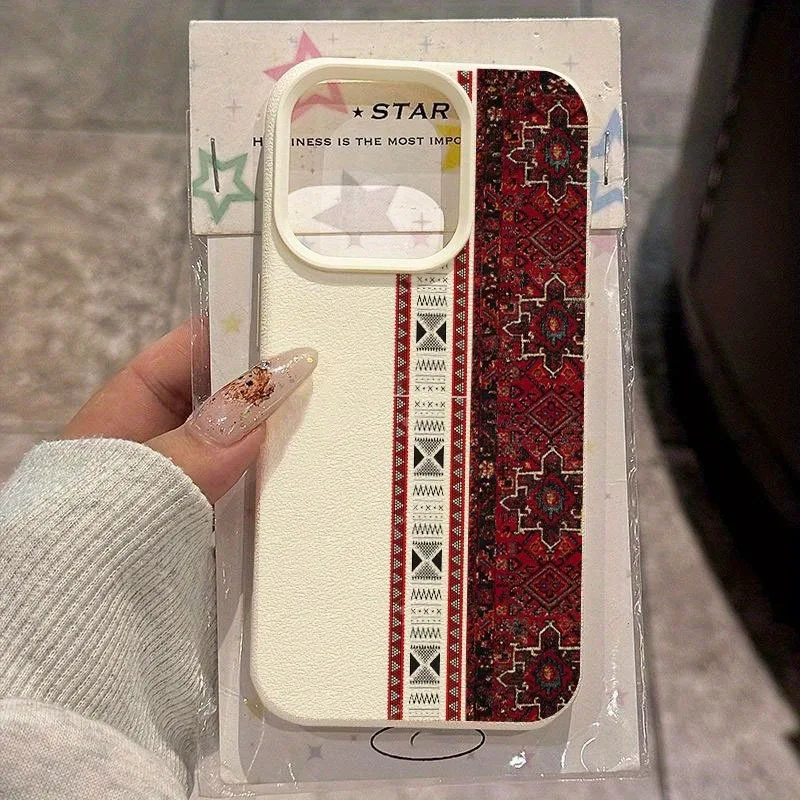 Funda de teléfono con textura de lichi y patrón de alfombra roja para iPhone 17 Pro Max 11 12 13 14 15 16 Pro 17Air 15 14 Plus X XS XR 16E, funda suave