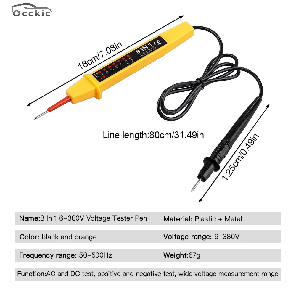 Voltage Tester Pen Automotive Led Circuit Tester Electric Tester 8 In 1 6-380v Screwdriver Probe Voltage Detector AC/DC Tool