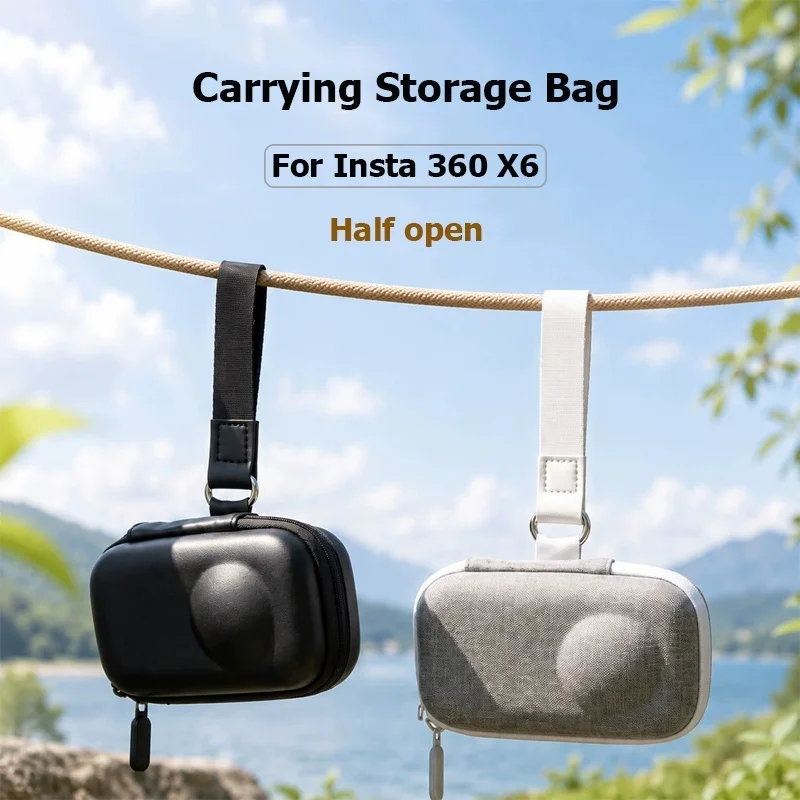 Halboffener Aufbewahrungskoffer für Insta360 X6 Zubehör, stoßfeste Tasche, tragbare Mini-Box für Insta 360 X6 Kamera-Schutzhülle