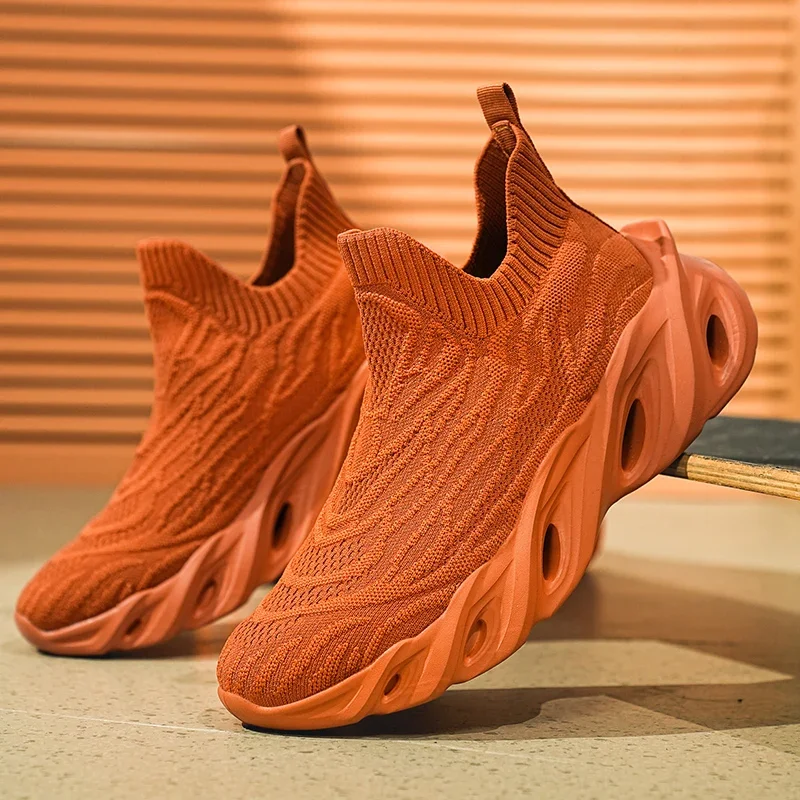 High Street Sock Sneakers Men Trend Hip-hop Sports Shoes Women Mesh Breathable Soft Shoes Oversize Walking Shoes Male Footwear