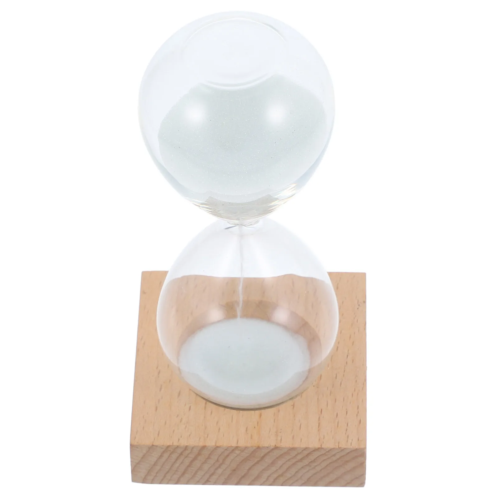 

Glass Hourglass Timer Transparent Small Tabletop Desktop Sandglass High Quality Material Wooden Base Home Decoration Children
