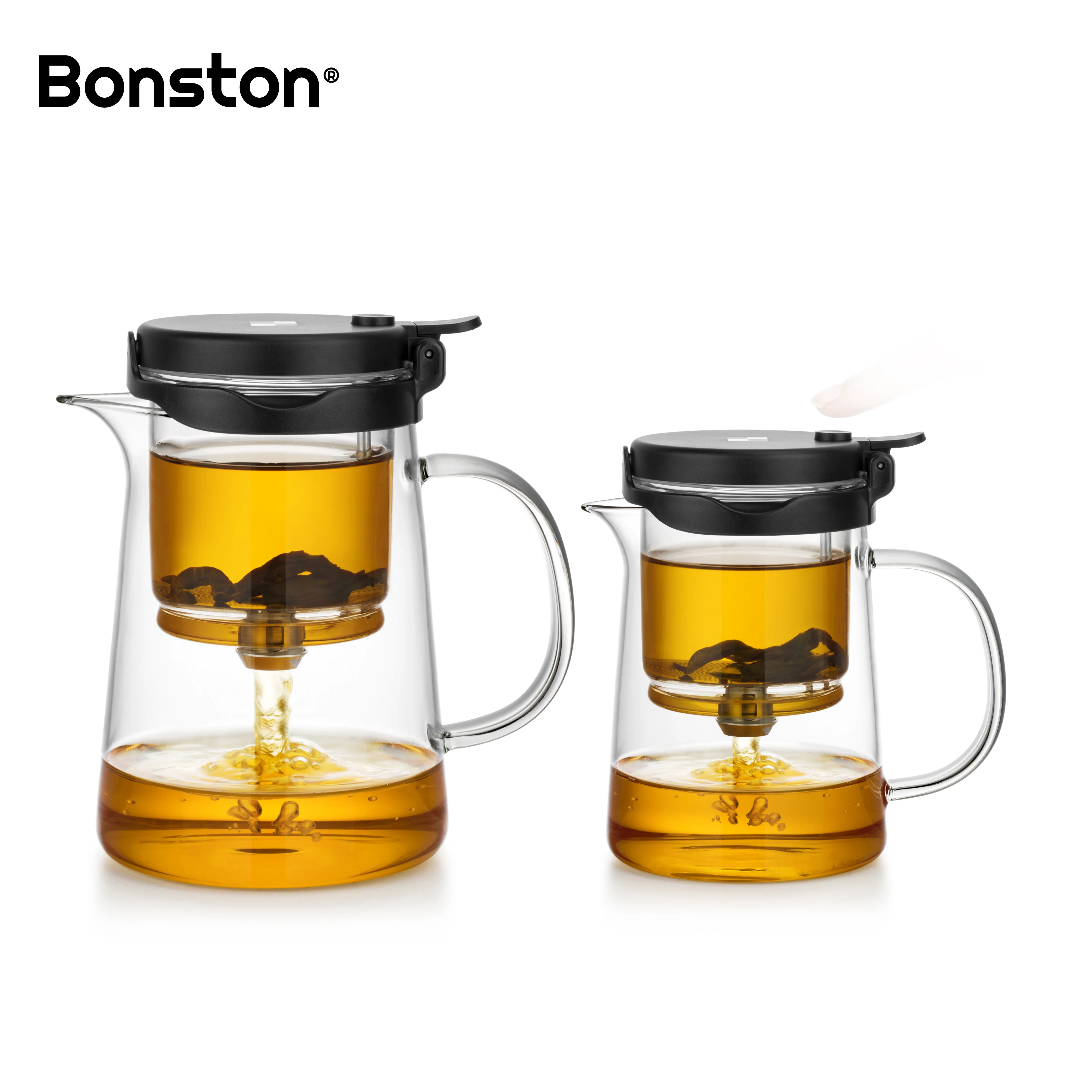 Bonston- elegant cup insulation separation bubble teapot heat-resistant glass teapot simple filter tea cup