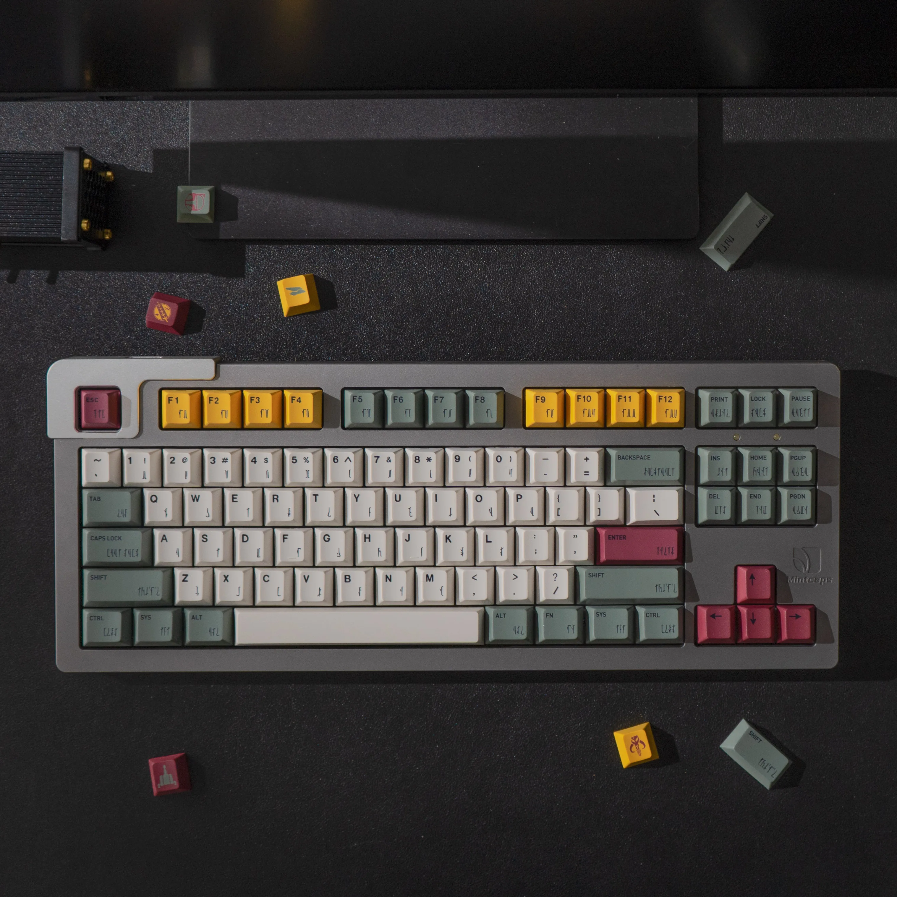 130 Keys/set GMK Boba Fett Keycaps Cherry Profile Keycap PBT Dye Sub Key Caps For Keychron 65% 75% Anne GH60 GK64 Poker