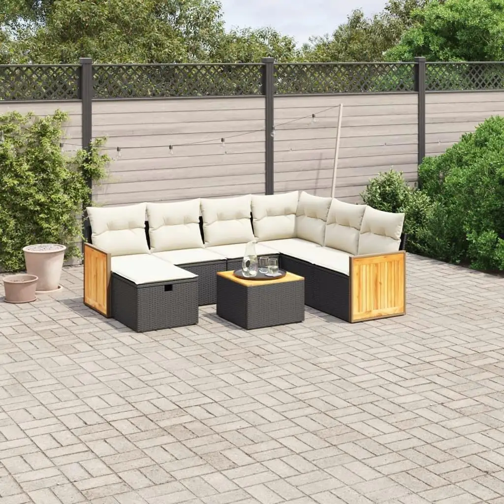 

Elegant Black Cream Garden Sofa Set Comfortable Outdoor Furniture Stylish Seating for Patio Balcony Relaxation 4 Pieces
