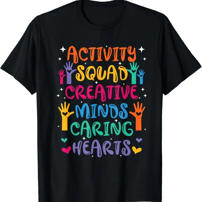 Camiseta de asistente de actividades de la Brigada de Actividades Creative Minds Caring Activities