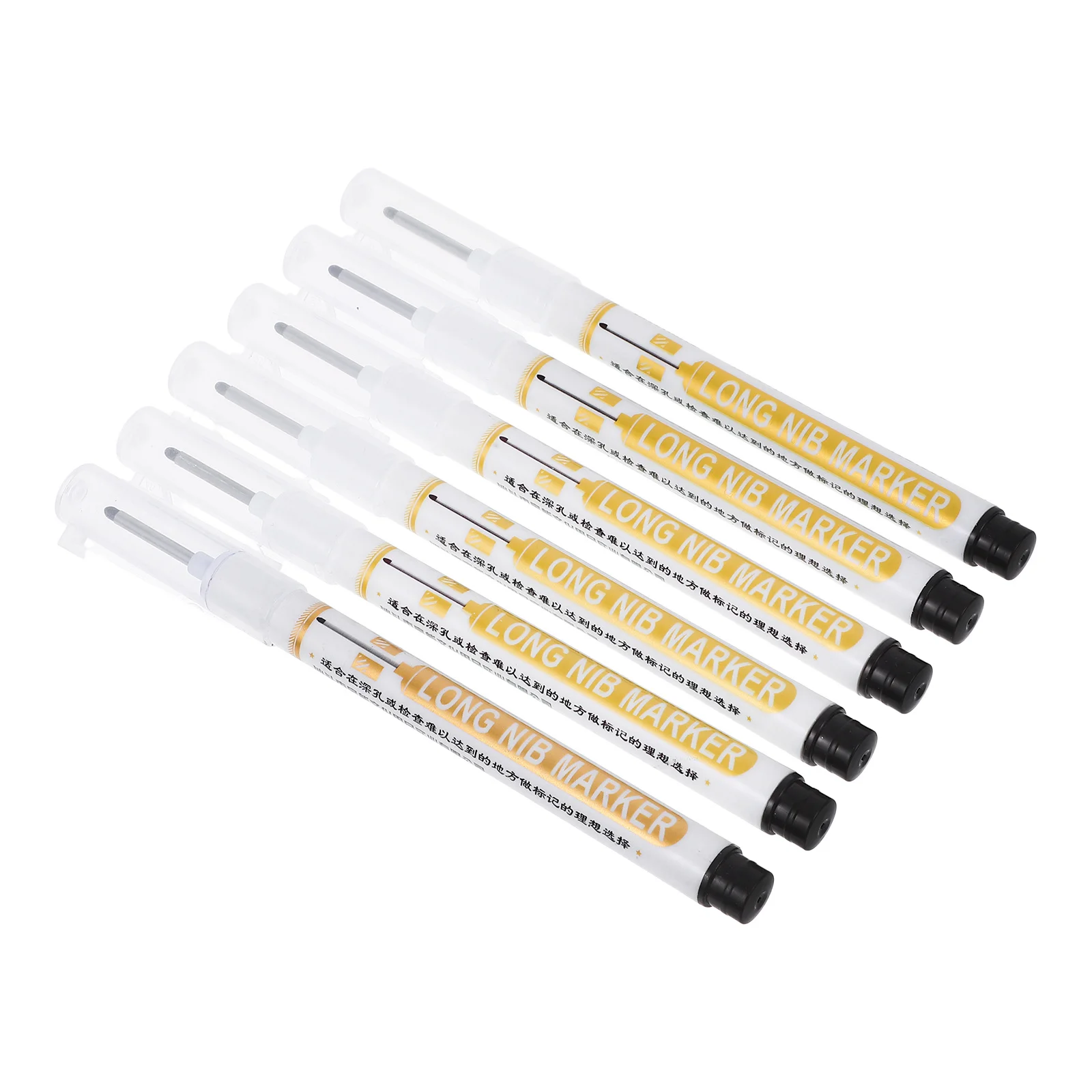 6 قطعة قلم تحديد النجار لأعمال النجارة طرف طويل حبر عميق علامة البناء أداة وضع العلامات الدائمة تجديد الأثاث #1