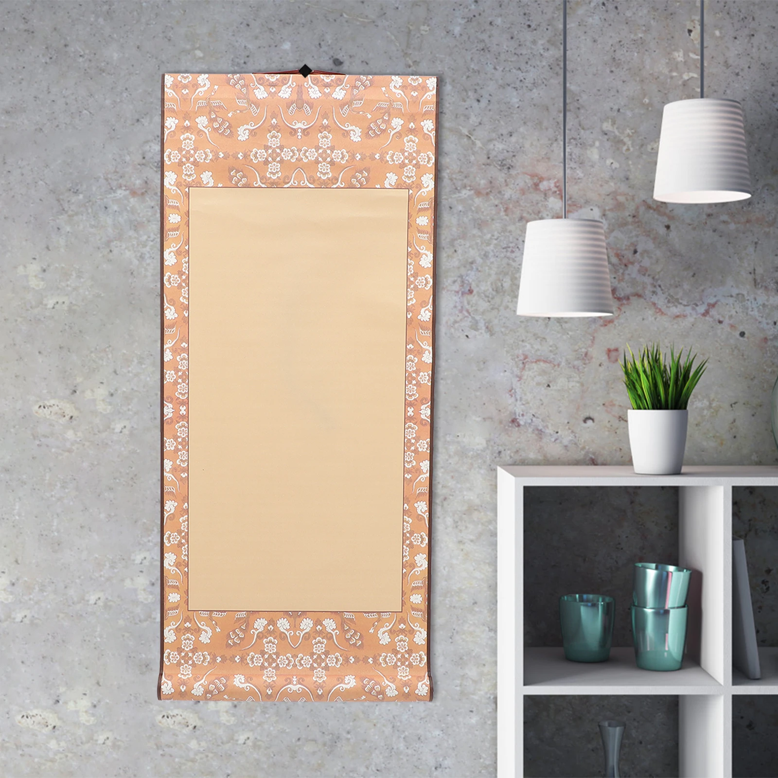 

2Pcs Chinese Calligraphy Paper Blank Scroll Wear Resistant Foldable Scroll for Brush Painting Writing Home Decoration