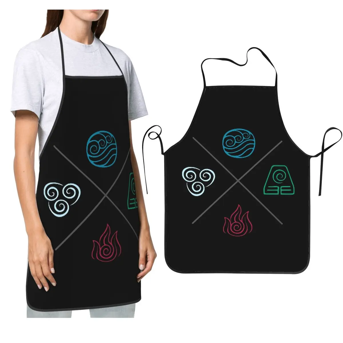 

Аватар Последний маг воздуха Четыре элемента, Четыре элемента Символы Фартук Шеф-повар Кулинария Столик Нагрудник Кухонная уборка Pinafore