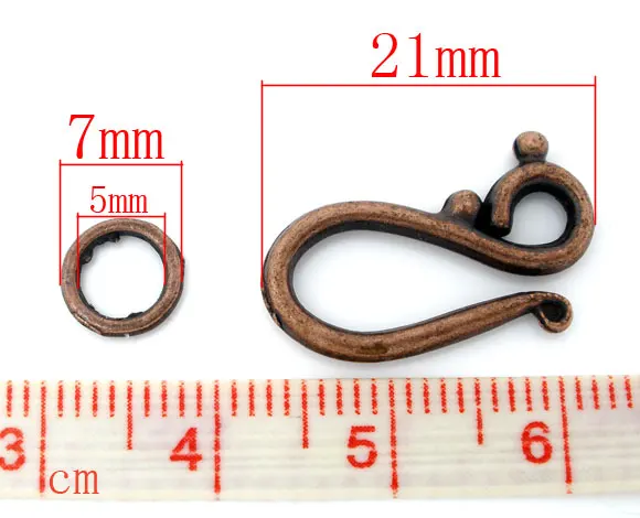 DoreenBeads Handmade Metal Toggle Clasps Irregular Antique Copper Color Charms DIY Making Bracelets Jewelry Findings,20Sets