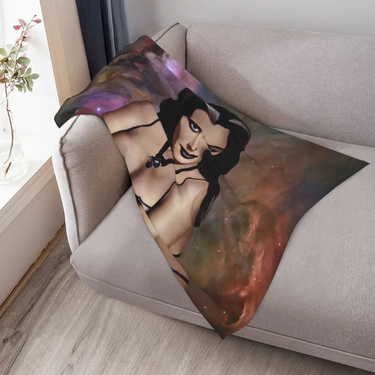 إيفون دي كارلو كما ليلي مونستر رمي بطانية تأثيري أنيمي الطفل المعزي البطانيات القطيفة