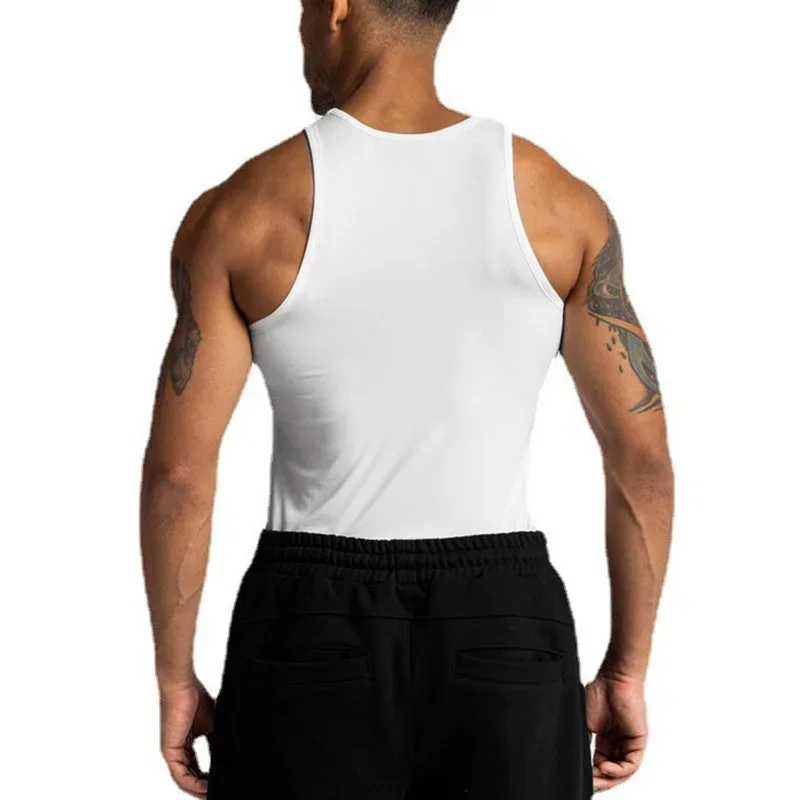 New Mens Fitness Sports Tank Top Gym Work Clothing Summer  Mesh Quick Dry Korean Vest Muscle Sleeveless Singlets