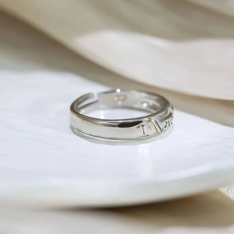 Pierścionek z literą damski otwarty regulowany transgraniczny kreatywny prosty prezent na Walentynki producenci biżuterii na żywo hurtownia