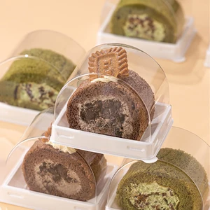 10 buah Kotak Kue Mousse dengan Penutup Kotak Kemasan Makanan Penutup Gulung Swiss Wadah Penyimpanan Makanan Pesta Ulang Tahun Pernikahan Baby Shower 8 kotak gulung swiss penjualan terbaik - №