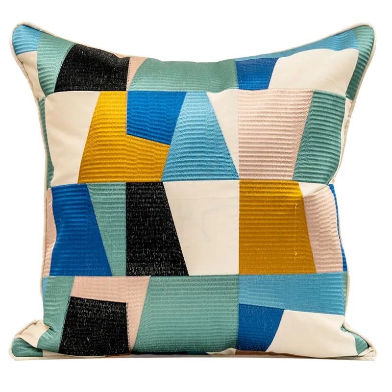 GUVINCI Modern Morrocan Imaginative Geometry Color Block Cushion Cover Decorative Lumbar Pillow Case 30x50cm For Sofa Couch Bed