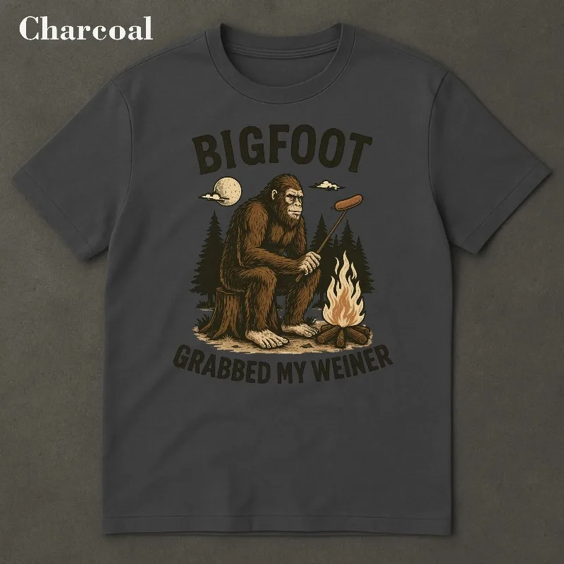 Bigfoot Grabbed My Weiner Shirt, Campfire Shirt, Sasquatch T-Shirt, Bigfoot Shirts, National Forests, Camping Shirt