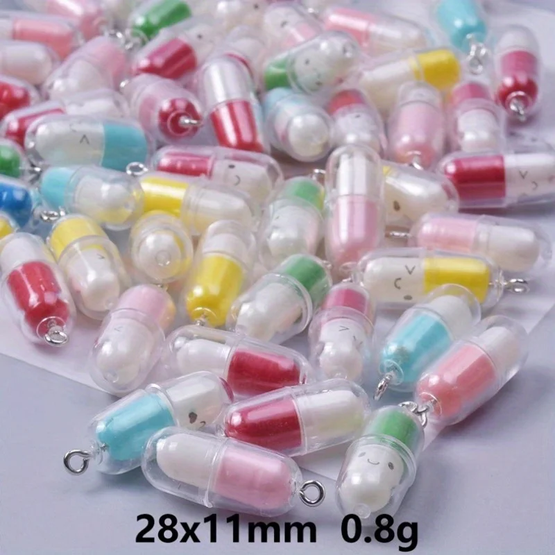 كبسولات وجه جذابة جذابة مبتسمة ، قلادة راتنج ، صناعة مجوهرات ، أقراط سلسلة مفاتيح يدوية الصنع ، ألوان عشوائية ، جديدة ، 10 إكسسوارات