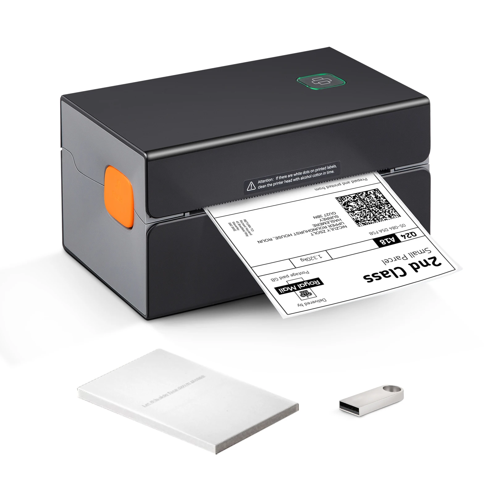 SucceBuy Thermal Label Printer Portable 203/300DPI for 4x6 Mailing Packages Printing w/ Bluetooth & Automatic Label Recognition