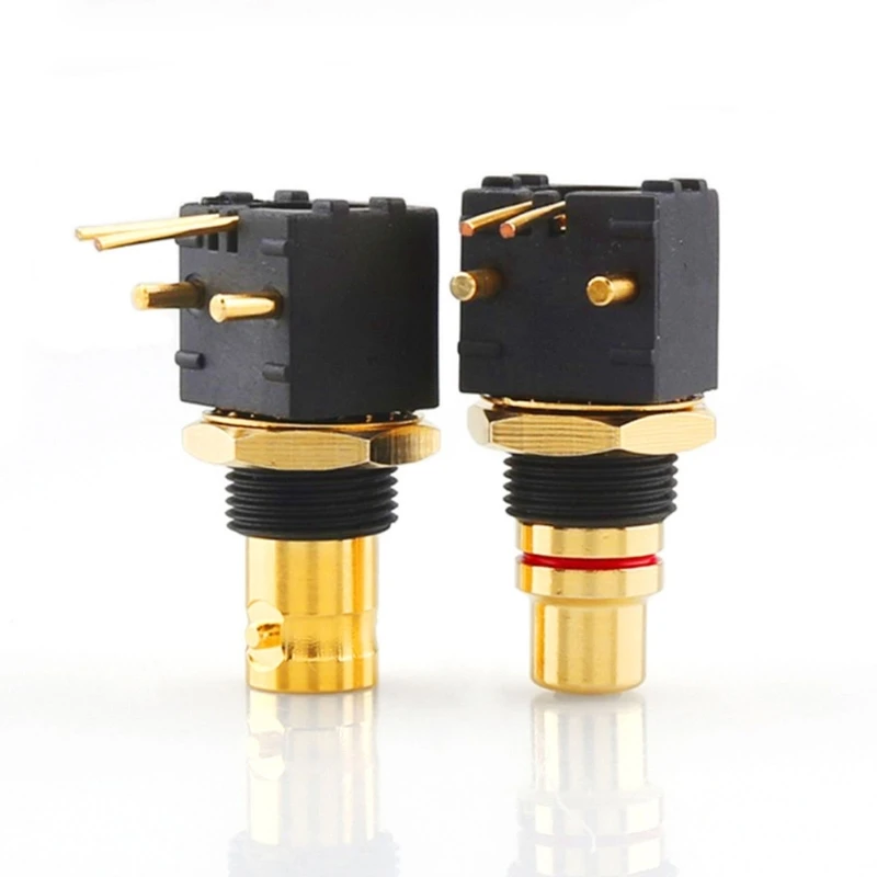 BNC أنثى سوكي الزاوية اليمنى PCB-جبل موصل محوري RCA أنثى المقبس محول 90 درجة مسح الفيديو المقبس